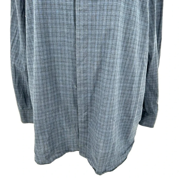 John Varvatos‎ Star USA Davidson Blue Plaid Long Sleeve Button Down Size Large - Picture 3 of 8